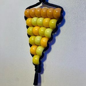 handmade pizza slice cheese bead keychain